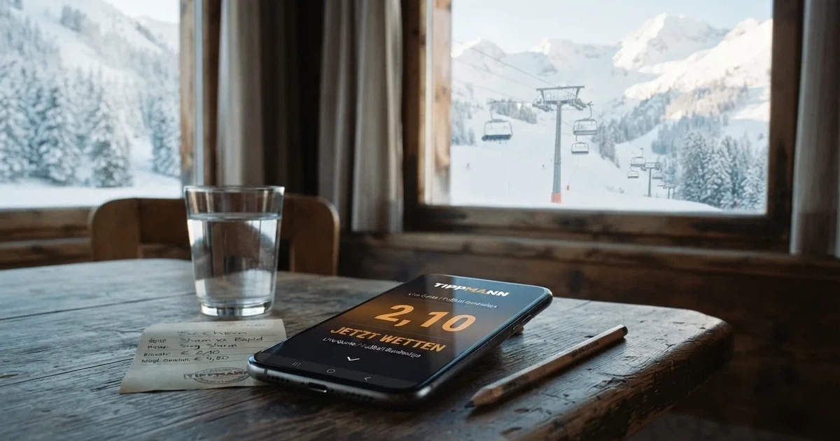 Ein verschneiter Skihang im Winterlicht mit einer leeren Liftspur, im Hintergrund Nadelwald und klarer Himmel, keine Personen.